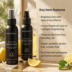 Spray éclaircissant pour cheveux, spray illuminateur pour cheveux blonds, formule protectrice UV avec extrait de citron Meyer et d'ananas - Product Image 2