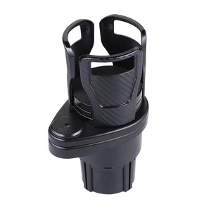 Porte-gobelet multifonctionnel pour voiture avec design rotatif et réglable pour rangement double de gobelets sur la console centrale, texture fibre de carbone ABS - Product Image 5