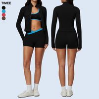 Nouvel ensemble de yoga pour femme : veste à col montant et soutien-gorge de sport croisé au dos, haute élasticité, respirant, séchage rapide, tenue de sport active