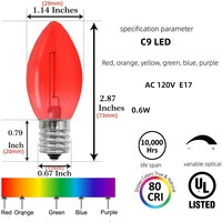 Base claire des ampoules LED C7 C9 de haute qualité E14 pour guirlandes lumineuses étanches en plein air