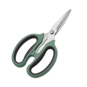 <b>Kitchen</b> <b>Scissors</b> Stainless Steel Greenish Gray Straight Head For Home Use Cutting Meat Fish Bone Shears - Product Image 3