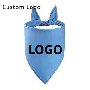 Custom Logo Promotional Dog Neckwear Bandanas Silk Screen Printed Plaid Triangle Double Layer Multifunction Hot Sale - Product Image 6