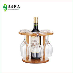Porte-verres à vin inversé minimaliste moderne, usage domestique, support suspendu pour verres à pied en bambou, ornement pour cave à vin, vente en gros - Product Image 1