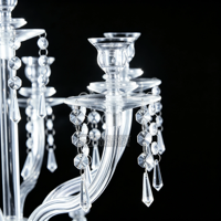 Chandelier élégant pour décoration de table, fournitures de décoration de mariage, décoration de cérémonie, porte-bougie de luxe transparent exquis