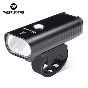 WEST BIKING Phare de vélo haute luminosité 3 modes IPX5 étanche USB rechargeable lumière avant de vélo 400LM 1200mAh lampe de poche d'avertissement - Product Image 1