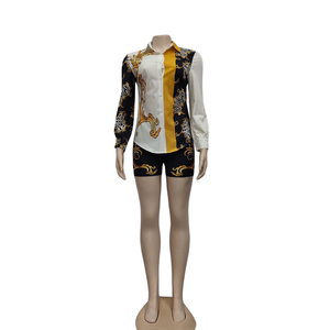 À la mode et luxueux imprimé numérique décontracté ample chemise à manches longues <span class=keywords><strong>robe</strong></span>-Designer marque vêtements pour femmes - Product Image 6