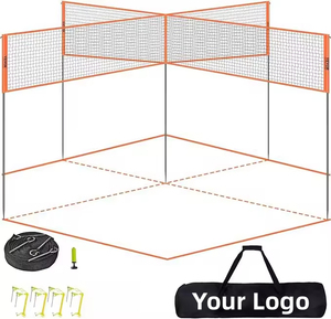 Red de Voleibol Ajustable en 4 Alturas, Red de Voleibol Cuadrada, Juego de Red de Bádminton para Patio Trasero y Playa - Product Image 2