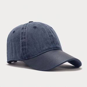 Vintage Leather Border Color Soft Top Baseball Golf <b>Sun</b> <b>Hat</b> European American Fashion Duck Tongue Visor Sports Caps Women <b>Men</b> - Product Image 4