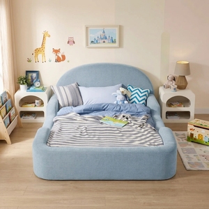 Vente en gros usine – Cadre de <span class=keywords><strong>lit</strong></span> pour grands enfants en mousse souple sans bois, avec housse lavable et imperméable, adapté aux 3 ans et plus - Product Image 3