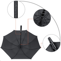 Parapluie droit grand format pour homme, imperméable, double canopée, coupe-vent, personnalisable, idéal pour la publicité commerciale – Offre spéciale