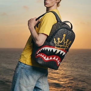 Shark Themed <b>Backpack</b> Men's 20L Water Resistant Outdoor Sports School Travel Bag Crown Design - Product Image 1