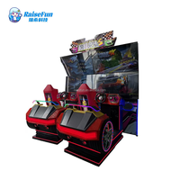 Simulateur de course à double écran de 55 pouces à pièces RaiseFun, machine vidéo de course automobile à deux joueurs, vitesse de course, à vendre