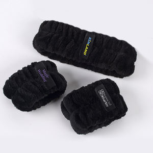 Custom Logo Microfiber Coral Fleece Spa Wristband Microfiber Headbands for <strong>Bath</strong> - Product Image 1