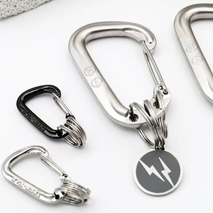 Moschettone in Acciaio al Carbonio di Alta Qualità con Finitura Liscia per Alpinismo e Attività Sportive all'Aperto con Anello Portachiavi - Product Image 1