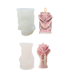 Mới đến Hoa Hồng Lời Thề hương liệu nến Silicone khuôn tự làm quà tặng ngày Valentine trang trí khuôn đám cưới khuếch tán đá - Product Image 3