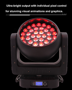 Projecteur LED mobile silencieux 37x25W RGBW 4-en-1 avec zoom, contrôle DMX512 10-60, IP33 pour concerts, théâtre, DJ et événements <span class=keywords><strong>disco</strong></span> - Product Image 2