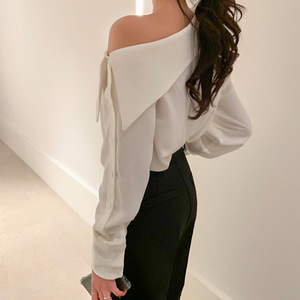 <span class=keywords><strong>Blusa</strong></span> de Diseño de Moda para el Trabajo, Primavera-Verano 2026, Nueva Colección en Reino Unido y Estados Unidos, Asimétrica, de Un Solo Hombro, Color Sólido, Casual y de Alta Gama - Product Image 3