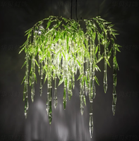 Lustre en cristal en forme de branche de fleurs de luxe, nouveau, pour villa de luxe, salon, salle à manger