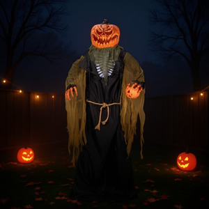 Décoration lumineuse d'Halloween en forme de citrouille de 7 pieds, LED, décorative d'extérieur, blanc chaud 2700K, étanche IP65 - Product Image 2