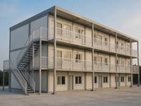 Maison Modulaire Préfabriquée à Trois Étages en Panneaux d'Acier à Montage Rapide avec Balcon et Escalier, Logement de Chantier 40FT, Garantie 5 Ans