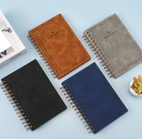 Cuir exécutif-Cahier enroulé-Journal imprimé personnalisé avec anneaux en métal, Journal de cadeau d'entreprise de luxe