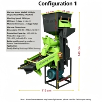 Machine à décortiquer le riz à double vibration, décortiqueuse de riz paddy à haut rendement avec séparateur de son de riz, réglage par bouton multi-vitesses