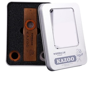 Kazoo en bois, instrument de musique portable avec boîte en métal pour débutants - Product Image 1