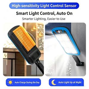 Hot Selling 6 LED COB Solar Street <b>Light</b> with <b>Motion</b> <b>Sensor</b> Remote Control IP65 Waterproof 90° Rotatable Auto On - Product Image 4