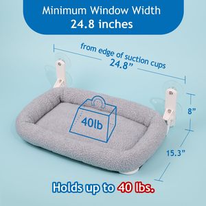 Lot de 2 hamacs pliables pour chat à fixer sur fenêtre, avec ventouses puissantes, étagère métallique, pour animaux de compagnie, sans fil, à suspendre à la fenêtre - Product Image 5