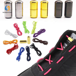 New Fashion Lazy No Tie Shoelaces Metal Capsule Pill Style Buckle Lock <strong>Elastic</strong> Shoe <strong>Laces</strong> - Product Image 1