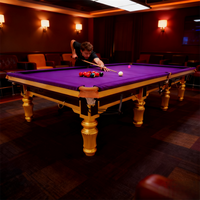 Vente directe d'usine, table de billard de luxe en ardoise de 12 pieds, personnalisée, avec construction en bois de qualité tournoi