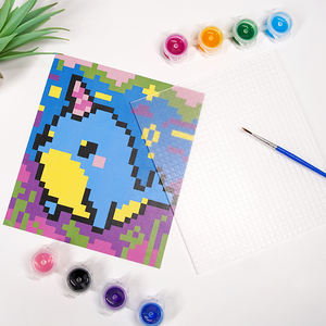 Kit Atrapasueños de Píxeles Wingart con Forma de Ballena para Niños, Manualidad de Pintura por Números con Pinturas Acrílicas Transparentes, Regalo Creativo de Arte y Decoración - Product Image 3