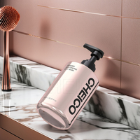 Bouteille de lotion en plastique PET blanche cylindrique de 300/400/500/600 ml avec pompe pour shampoing, après-shampoing, bouteille de salon de coiffure, OEM