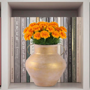 यूरोपीय शास्त्रीय गोल्डन बेली वेज़ डबल कान उत्कृष्ट धातु की टेबलटॉप फूल सजावट लोहे की शादी कार्यालय सजावट - Product Image 4