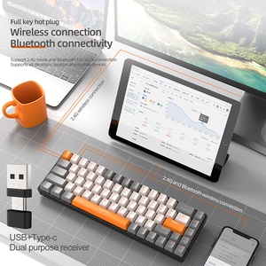 Teclado Mecánico Inalámbrico K68, 68 Teclas, Intercambiables en Caliente, Modo Dual 2.4G/BT5.0, Tamaño Completo para Juegos, con Retroiluminación RGB, Interfaz USB Inalámbrica - Product Image 6