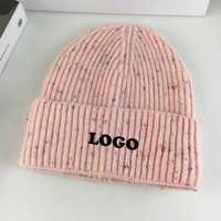 Bonnets épais multi-points de haute qualité avec logo brodé et texte personnalisé, chapeaux tricotés d'hiver