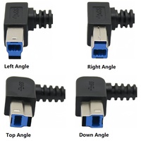Kabel Pengisian Data USB 3.0 Sudut Siku Kecepatan Tinggi untuk Printer, Kabel Printer USB 3.0 Sudut Siku B Male OEM yang Dapat Disesuaikan
