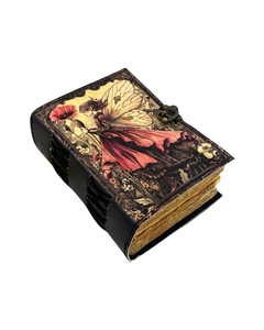 Printed Fairy Leather Journal Handmade Grimoire Book of Shadows <b>with</b> <b>Lock</b> Mystical Witchcraft hardcover Spell <b>Diary</b> - Product Image 2