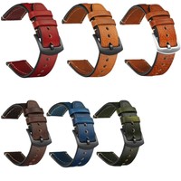 Bracelet de montre en cuir véritable vintage pour hommes, style cuir grainé, 18/20/22/24mm