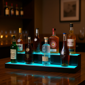 Exhibidor de Botellas de Licor Iluminado de 2 Niveles con Luces LED de 30 Pulgadas, Estante de Bar Iluminado para el Hogar con Control Remoto por Aplicación, 7 Colores y Temporizador - Product Image 2