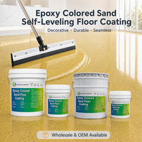Peinture de sol autolissante à base de sable coloré époxy pour entrepôts industriels, garages, résistante aux produits chimiques, pour intérieur et extérieur