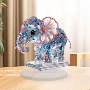 Cartoon Blue pink <b>Elephant</b> 2D OH980 Printing Home Living Room Bedroom Desktop Ornament Assembly Prop <b>Decoration</b> - Product Image 2