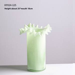 Modern Casual Glass Vase for Tabletop Creative Cabbage <b>Lace</b> Colorful Floral Arrangement for Home Living Room Dining Parties - Product Image 6