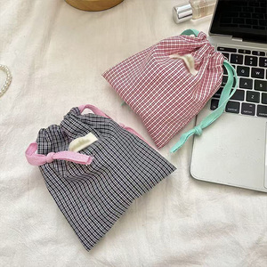 ถุงเก็บฝุ่นลายตารางผ้าฝ้าย - Product Image 1