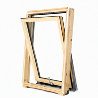 Fenêtre de toit à charnière centrale en aluminium et bois, haut de gamme, en pin massif, pour maison passive, avec micro-ventilation réglable