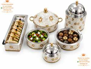 Recipiente para calentar comida de acero inoxidable, tipo buffet, con bandeja para alimentos, para empresas de catering, restaurantes y eventos. - Product Image 3