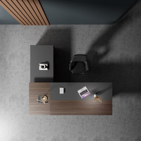 WESOME Foshan Mobilier de bureau de haute qualité en bois massif de luxe moderne pour la direction Table de direction en forme de L avec tiroir