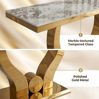Table à manger de luxe moderne en pierre frittée, texture marbre, base en acier inoxydable, mobilier écologique pour la maison et l'hôtel