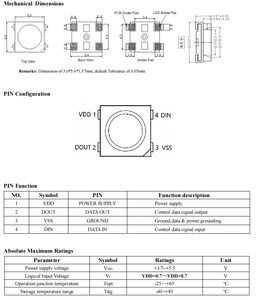 Worldsemis WS2812C Petite version actuelle WS2812C 8bit 256 gris 3.3V-5.5V 5mA * 3 WS2812C Puce IC - Product Image 4