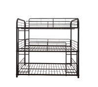 Lit triple moderne en acier, lit superposé solide et durable en métal pour la maison, hôtel, montage facile, cadre en fer, meubles de chambre à coucher, lit pour dortoir